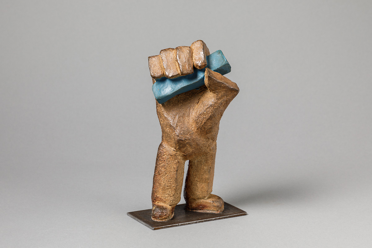 Hommage au modelage
Sculpture, 2019
Grès engobé et métal
Cuisson au bois
Hauteur: 22 cm