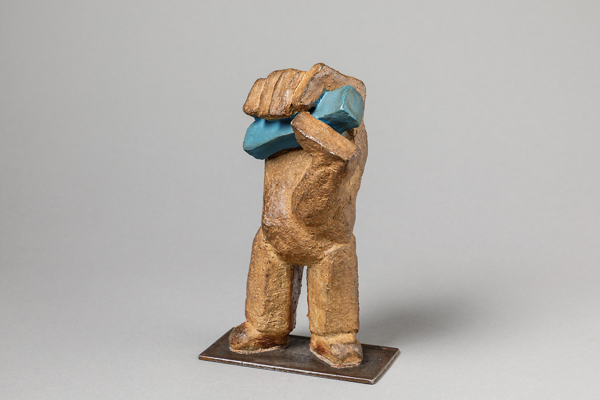 Hommage au modelage
Sculpture, 2019
Grès engobé et métal
Cuisson au bois
Hauteur: 22 cm