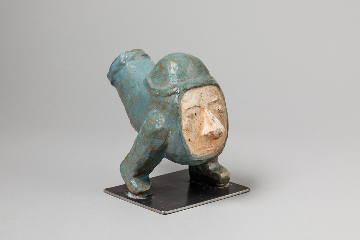 Hommage à Jérome Bosh
Sculpture, 2019
Grès engobé avec des oxydes et métal
Hauteur: 15 cm Longugeur: 17 cm