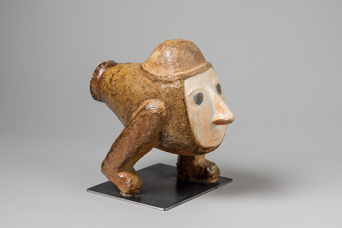 Hommage à Jérome Bosch
Sculpture, 2019
Grès engobé et métal
Cuisson au bois
Hauteur; 23 cm
Longueur: 24 cm