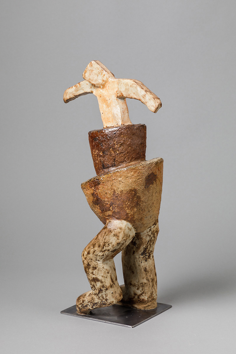 Le nageur
Sculpture en grés engobé et métal
Hauteur: 45 cm